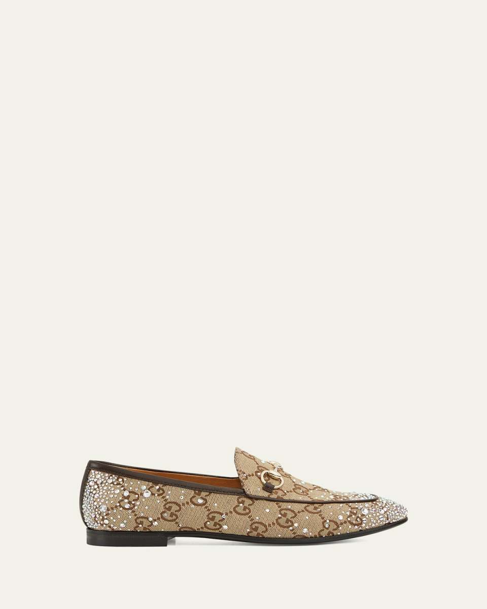 New Jordaan GG Crystal Canvas Loafers